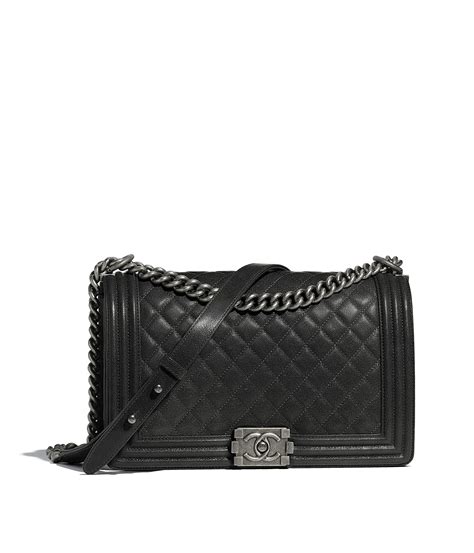 chanel boy calfskin ruthenium|Large boy chanel handbag, Calfskin & ruthenium.